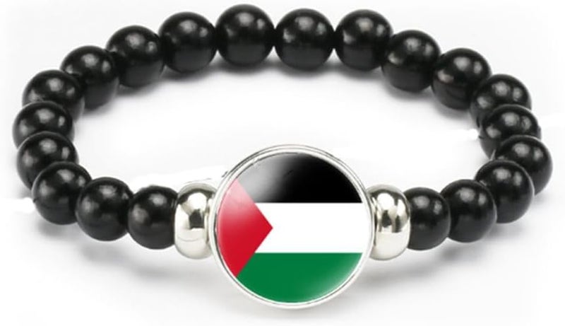 vmcoatdu National Flag Bracelet Elastic Rope Beaded Bracelet Support Your Country Travel Souvenir Gifts for Men Women - Image 1